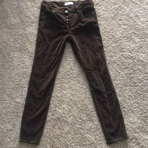 size 25 olive green free people cords